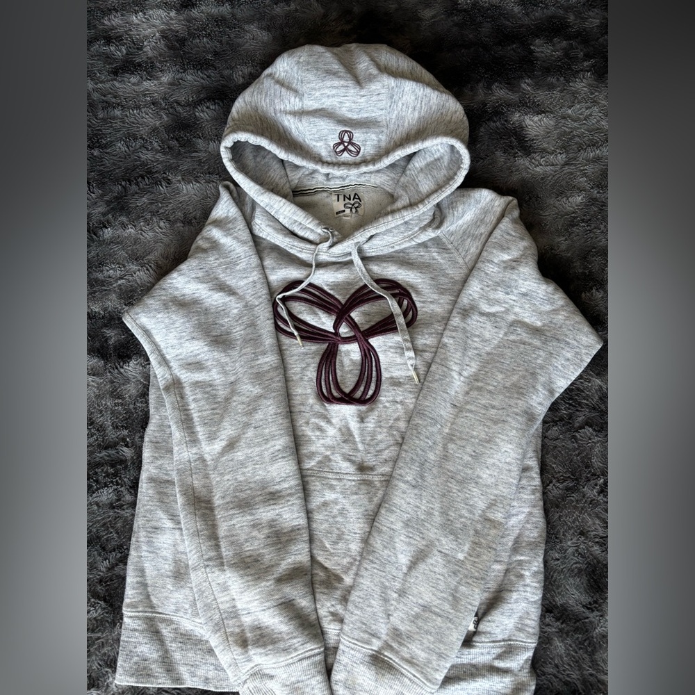 TNA Gray Hoodie with Maroon Logo